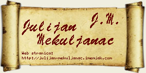 Julijan Mekuljanac vizit kartica